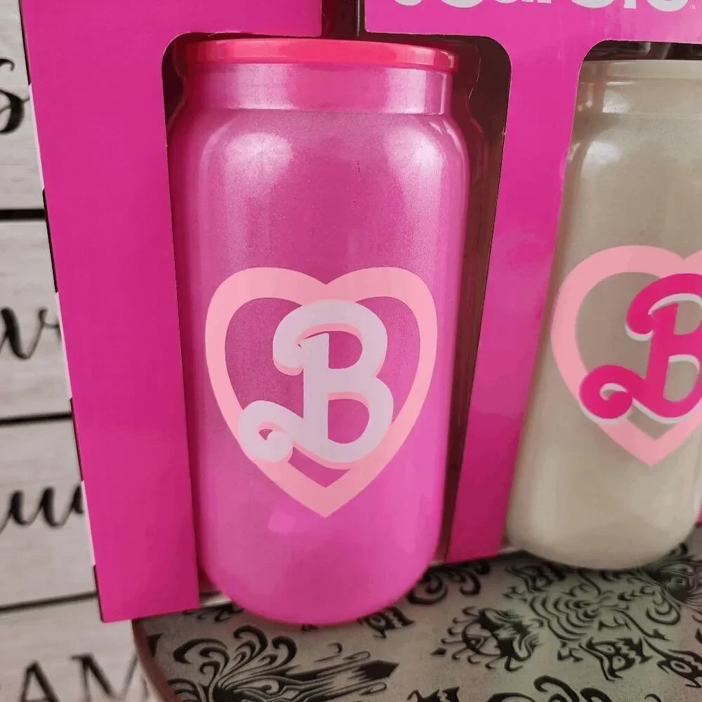 💕 NWT Barbie Pink Tumbler with Iced Cappuccino Mix #7167 💕